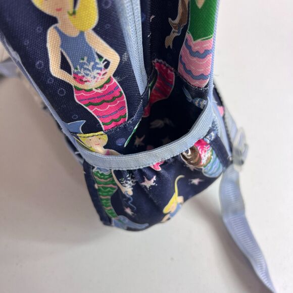 Pottery Barn Kids Mackenzie Navy Mermaids Backpack - Picture 4 of 12